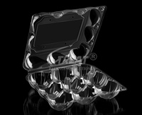 Emballage à clapet de pomme en PET transparent | Récipient à fruits à 9 cellules | Boîte en plastique jetable avec couvercle à charnière, emballage léger