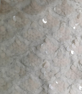3D Embroidered Geometric Mesh Fabric with Mermaid <strong>Sequins</strong> Wedding Dress <strong>Material</strong> for Girls Heavyweight Breathable 100% Polyester - Product Image 5