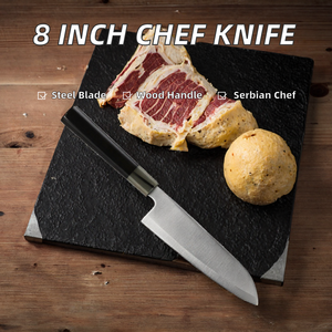 Cuchillo de Chef de 8 Pulgadas, Cuchillo de Cocina de Acero Inoxidable con Hoja Forjada y Mango de Madera para Rebanar y Cocinar - Product Image 2