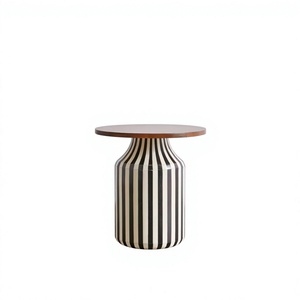 Mesa de Centro Moderna con Incrustaciones de Hueso de Alta Calidad, Diseño Simple y Personalizable con Logotipo, Decoración para Sofá, Lateral de Cama, Excelente Artesanía - Product Image 6