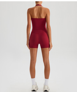 Al por mayor Mono deportivo sin espalda con cuello halter para mujer, elástico, sin costuras, de compresión, tipo top de tirantes para fitness, gimnasio y yoga - Product Image 2