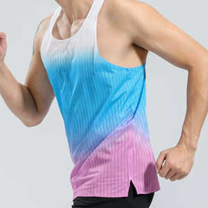ジムタンクトップ軽量3色サイドスプリットデザインシングレットメンズドライフィットスポーツランニングベストカスタムプリント屋外 - Product Image 4
