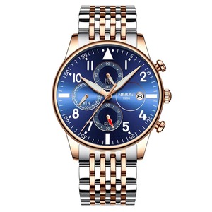 Reloj de Pulsera de Cuarzo de Lujo para Hombre Drioshipping 2368, Cronógrafo, Correa de Cuero, Cristal Ronda, Elegante Reloj de Negocios - Product Image 1