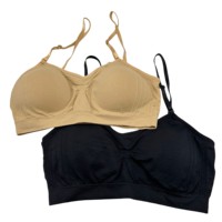 Soutien-gorge sans couture sans armatures avec coussinets amovibles, bretelles fines réglables, confort quotidien, bralette pour femme