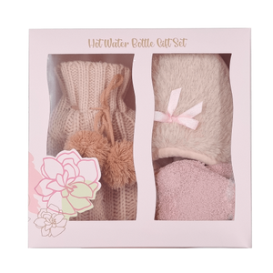 Nouvelle <span class=keywords><strong>bouillotte</strong></span> de qualité supérieure avec couvercle tricoté et coffrets cadeaux assortis pour pantoufles et masques pour les yeux - Product Image 5