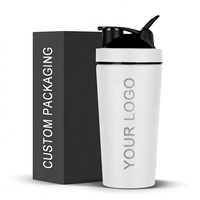 Oferta Especial: Vaso Mezclador de Proteínas Metálico Mate de 25oz/30oz, Taza Mezcladora de Acero Inoxidable Grande para Gimnasio, a Prueba de Fugas, Libre de BPA, Botella Deportiva