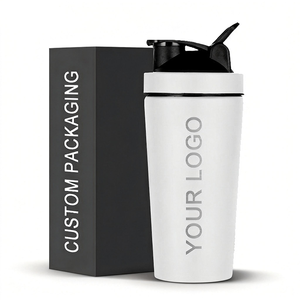 ขวดเชคเกอร์ผงโปรตีนฉนวนกันความร้อนพร้อมที่ตีแบบลวด - Product Image 1