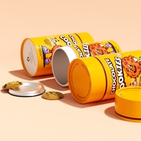 Tube de papier alimentaire à couvercle en métal de marque privée cylindre étanche tube d'emballage de papier hermétique biscuit biscuit snack avec logo