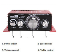 Amplificateur de puissance miniature 12V pour voiture et moto MA170, amplificateur numérique mini HIFI stéréo MA-170, son surround