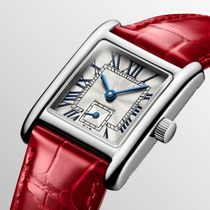 Automatic Mechanical <b>Watch</b> Women <b>Rectangular</b> Dial Roman Numerals Small Seconds Leather Strap Elegant Wristwatch - Product Image 1