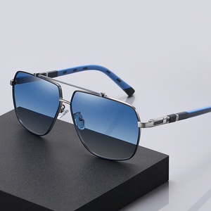 Occhiali <span class=keywords><strong>da</strong></span> Sole Polarizzati UV400 in Metallo con Doppio Ponte Stile Aviatore di Lusso alla Moda per <span class=keywords><strong>Uomo</strong></span> - Fornitori all'Ingrosso di Occhiali - Product Image 2