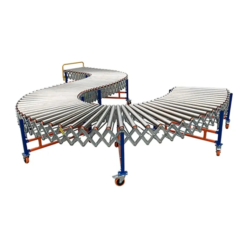 Sistem Roller konveyor teleskopik bertenaga bermotor fleksibel kualitas tinggi konveyor Roller Skate