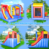 Maison combinée gonflable de rebond de qualité commerciale de 15 pieds Château plein d'entrain gonflable en PVC 100% avec toboggan, piscine à balles pour enfants