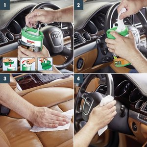 Lingettes de soin du cuir de qualité garantie, boîte de 25 pièces, nettoyage et entretien doux pour le cuir automobile - Product Image 4