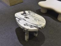 Table d'appoint multifonctionnelle en marbre Calacatta Viola, pierre naturelle moderne de luxe UnionStone, bord en marbre, meubles de salon personnalisés