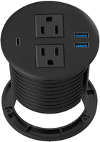Toptan 20W 80mm Masaüstü Priz Soketi, Ofis Çalışma İstasyonları için USB C ve Çift USB A Girişli