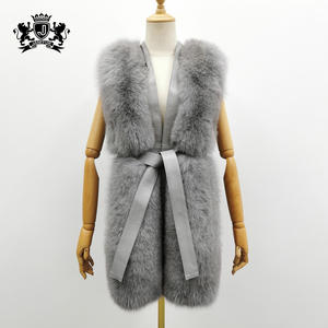 Vestes de luxe sans manches pour femmes, vêtements d'extérieur, à la mode, véritable <span class=keywords><strong>Gilet</strong></span> en fourrure de renard, nouveau, - Product Image 4