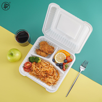 LR Restaurant Klappbare Lebensmittelbehälter Salat-Plastikbehälter Mikrowellengeeignet Meal-Prep-Behälter Einweg-Bento-Lunchbox zum Mitnehmen