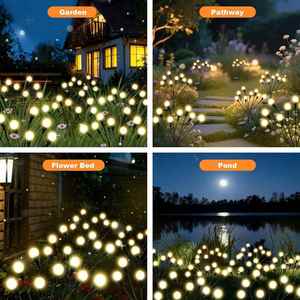 6/8/10/16 Recommend Led Solar Powered Wind-Powered Swaying Firefly <b>Lamp</b> Landscape Garden Outdoor Rgb Firework Solar Garden Light - Product Image 6