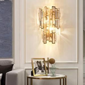 <b>Wall</b> Lights Gold Crystal <b>Wall</b> <b>Sconce</b>, Modern Clear Crystal Bedside <b>Wall</b> Mounted Lamp Decorative <b>Lighting</b> Fixture - Product Image 4