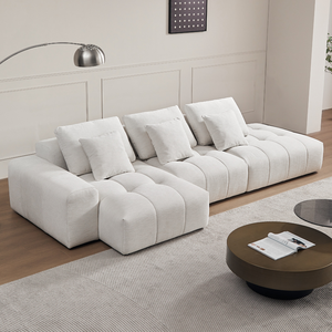 Canapé modulaire en tissu de luxe au design nuageux - Canapé d'angle en forme de L pour salon - Product Image 1