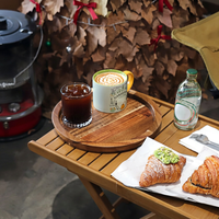 Plateau décoratif circulaire en bois d'acacia - Écologique, durable, non toxique pour les tables basses, les comptoirs de cuisine et l'usage domestique