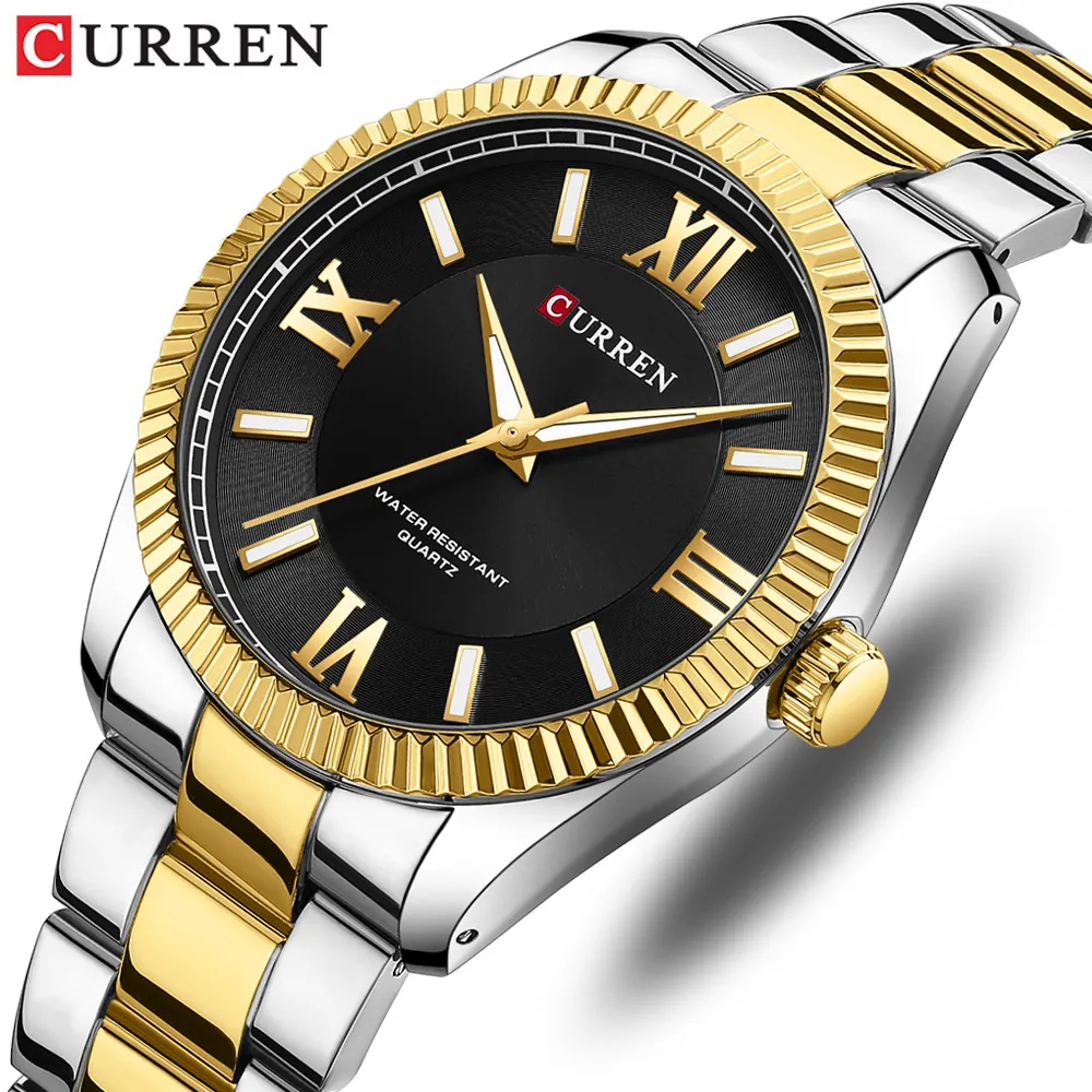 ساعة يد كوارتز بتصميم كلاسيكي للرجال من CURREN ، ساعة يد بتصميم العلامة التجارية للرجال ، ساعات عمل مقاومة للماء