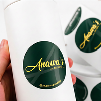 Pegatinas Personalizadas Redondas, Etiquetas Autoadhesivas de Vinilo Impermeables, Pegatinas con Logotipo de Marca para Etiquetas de Embalaje