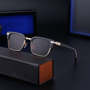 Lunettes <span class=keywords><strong>de</strong></span> soleil rétro pour hommes, monture en alliage, protection UV400, verres marron, transparents, rouges, bleus, gris, <span class=keywords><strong>de</strong></span> luxe, <span class=keywords><strong>de</strong></span> marque, avec logo personnalisé - Product Image 1