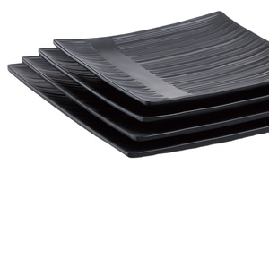 Vente en Gros Personnalisée de Vaisselle en Mélamine de Haute Qualité, Assiettes et Bols Épais en Mélamine Noir <span class=keywords><strong>Mat</strong></span> pour Restaurant - Product Image 1