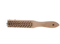 Brosse métallique industrielle et de bricolage avec manche en bois et 4x11 rangées pour le nettoyage et le polissage (OEM disponible)