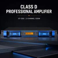 Amplificateur de puissance numérique 2 canaux 1200W classe D, amplificateur audio professionnel PA stéréo, montage en rack 1U, système de haut-parleurs de scène