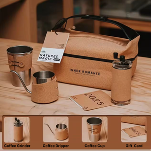 CARDSILK High-End Coffee Set <strong>Gift</strong> <strong>Basket</strong> for Corporate Events Business Conference <strong>Gifts</strong> Foreign <strong>Clients</strong>-Cork Stainless Steel - Product Image 4