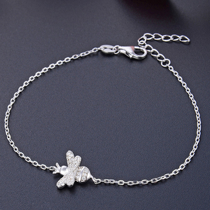 925 Sterling Silver Zircon Animal <strong>Bee</strong> Earrings+<strong>necklace</strong>+bracelet Fashion Gifts