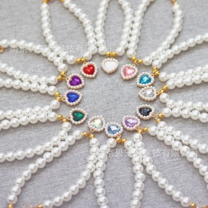 Collar para mascotas, collar de perlas para gatos, anillo para el cuello de perros, gargantilla, colgante de corazón vintage, linda bufanda para gatos y perros. - Product Image 2