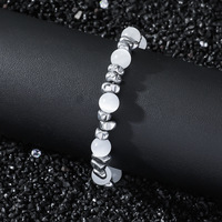 Bracelet en acier inoxydable de créateur Hip Hop de luxe en vente en gros dernière mode pierre concassée patchwork chaîne cubaine