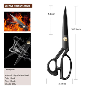 Industrial Grade Tailor <b>Scissors</b> with Smooth Edge Forged Groove Design for Fabric <b>Sewing</b> Shears - Product Image 4