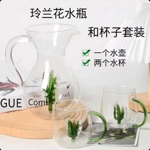 <span class=keywords><strong>Jarra</strong></span> de Agua y Juego de Tazas de Vidrio de Borosilicato con Diseño Moderno de Lirio de los Valles, <span class=keywords><strong>Jarra</strong></span> Resistente al Calor, 2 Tazas para Decoración del Hogar y Regalos - Product Image 6