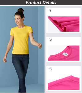 <span class=keywords><strong>T</strong></span>-<span class=keywords><strong>shirt</strong></span> vierge décontracté 100% coton teint uni de qualité supérieure pour femmes <span class=keywords><strong>T</strong></span>-<span class=keywords><strong>shirt</strong></span> imprimé brodé multicolore pour <span class=keywords><strong>femme</strong></span> - Product Image 2