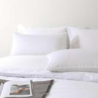 Draps de lit en satin de coton pur 80 fils, personnalisables, pour hôtels et maisons d'hôtes cinq étoiles, fabrication chinoise, ensemble de quatre pièces, blanc