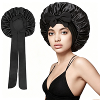 Gorro de Dormir de Satén Personalizado para Mujer, Gorro de Noche de Poliéster con Logotipo Bordado o Impreso, Gorro para el Cabello Multicolor
