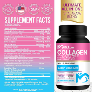 OEM özel etiket bitkisel yüz beyazlatma <span class=keywords><strong>E</strong></span> vitamini biyotin Kerotin kollajen kapsül takviyesi cilt beyazlatma ve Anti Aging için - Product Image 6