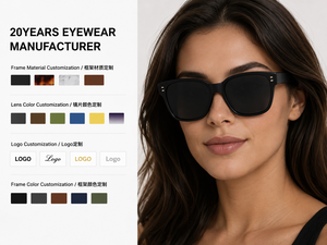 Fashion Black <strong>Polarized</strong> Square Acetate <strong>Sunglasses</strong> UV400 Blue Light Blocking Green Unisex Men Women Driving Fishing Shades OEM - Product Image 1