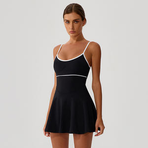 Ensemble de <span class=keywords><strong>jupe</strong></span>-<span class=keywords><strong>short</strong></span> de tennis pour femmes PASUXI <span class=keywords><strong>avec</strong></span> soutien-gorge rembourré, jupes de golf plissées <span class=keywords><strong>avec</strong></span> poches, respirant, séchage rapide, vêtements de sport athlétiques - Product Image 4