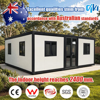 Maison conteneur préfabriquée en acier de 20 pieds ou 40 pieds, prête à l'emploi, norme australienne, avec salle de bain, extensible