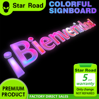 Star Road coloré mots lumineux porte tête fond mur Logo coloré 3D course cheval signe personnalisé extérieur