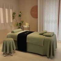 Ensemble de draps de table de massage personnalisés verts, extra doux et confortables, draps de table de massage soyeux, sans produits chimiques, écologiques