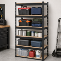 Étagère de rangement métallique robuste à un seul niveau, réglable, 45,6x16,9x59 pouces, capacité 2000 lb, moderne, pour chaussures et sacs, vente en gros
