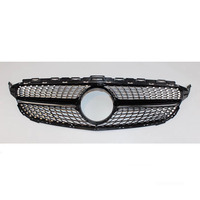Grille avant diamantée style GT R pour Mercedes Benz W205 Classe C C250 C300 C350 Sports 2015-2018 avec trou pour caméra