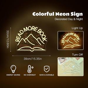 Enseignes au néon personnalisables et à intensité variable en forme de <span class=keywords><strong>livre</strong></span> pour la publicité, les salles de classe, les chambres, les clubs - Lumière LED, logo personnalisé, cadeau pour les amoureux des livres - Product Image 3